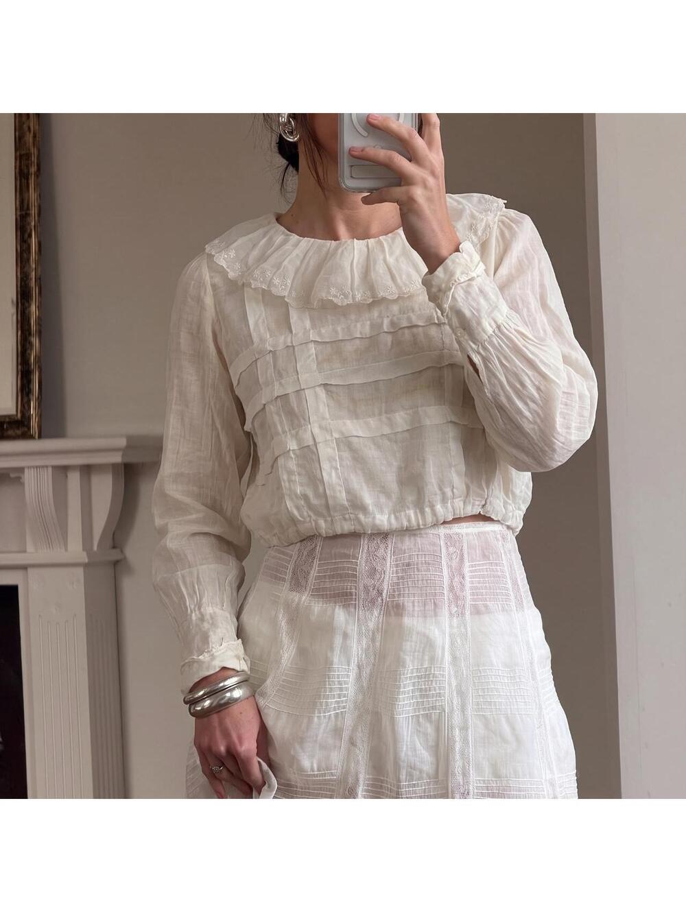 Antique 1900âs white cotton blouse